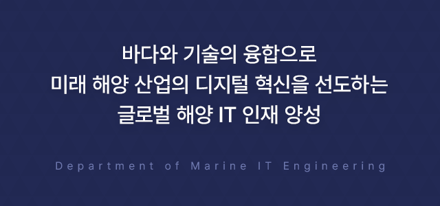 바다와 기술의 융합으로 미래 해양 산업의 디지털 혁신을 선도하는 글로벌 해양 IT 인재 양성 Department of Marine IT Engineering